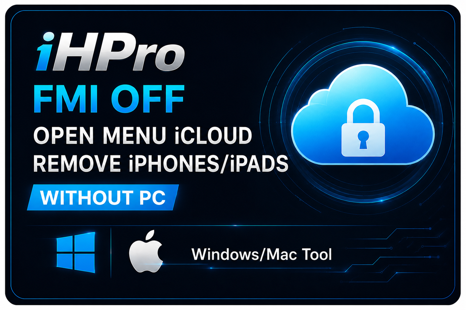 iHPro FMI OFF - Open Menu iCloud Remove iPhones/iPads (Without Pc)