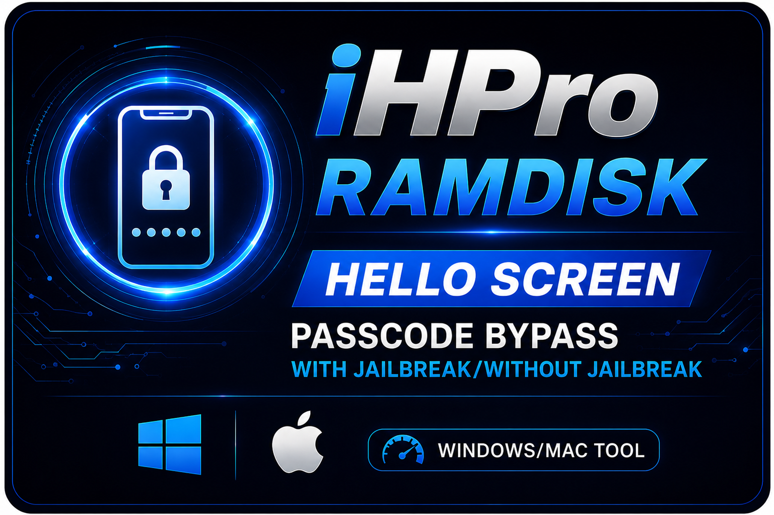 iHPro Multi Tool - Ramdisk Hello Screen - Passcode Bypass With Jailbreak/Without Jailbreak