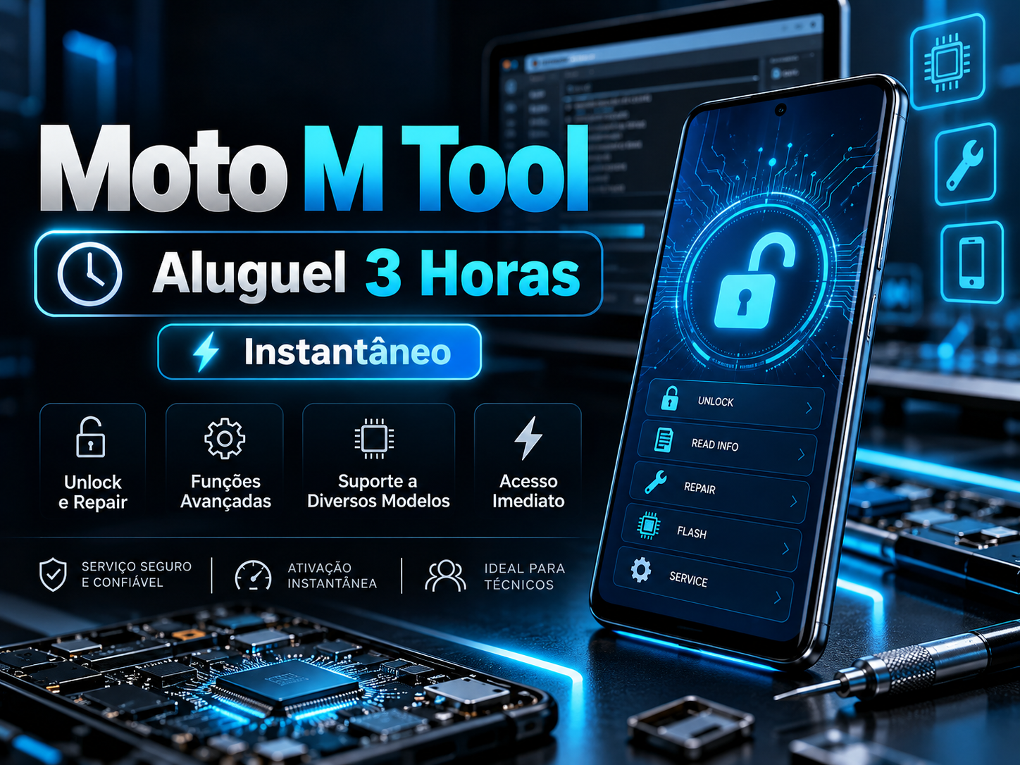 Moto M Tool - Aluguel 3 Horas (Instantaneo)
